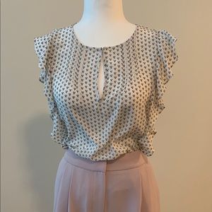 J. Crew Ruffle Sleeve Silk Blouse